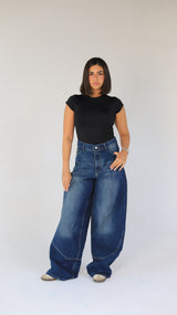 Printed baggy pants