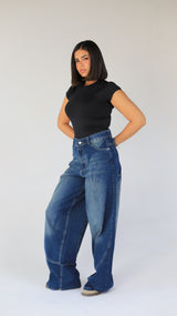 Printed baggy pants