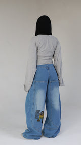 Printed baggy pants